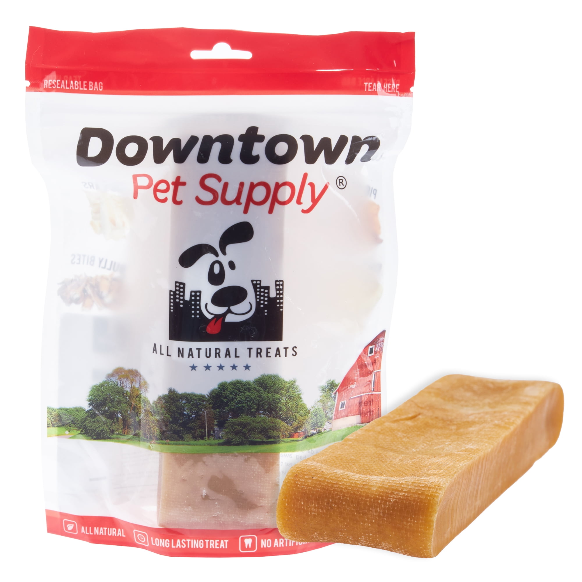 Downtown Pet Supply Bully Sticks For Dogs & Yak Chew Dog Treats 2 Pack Rawhide Free