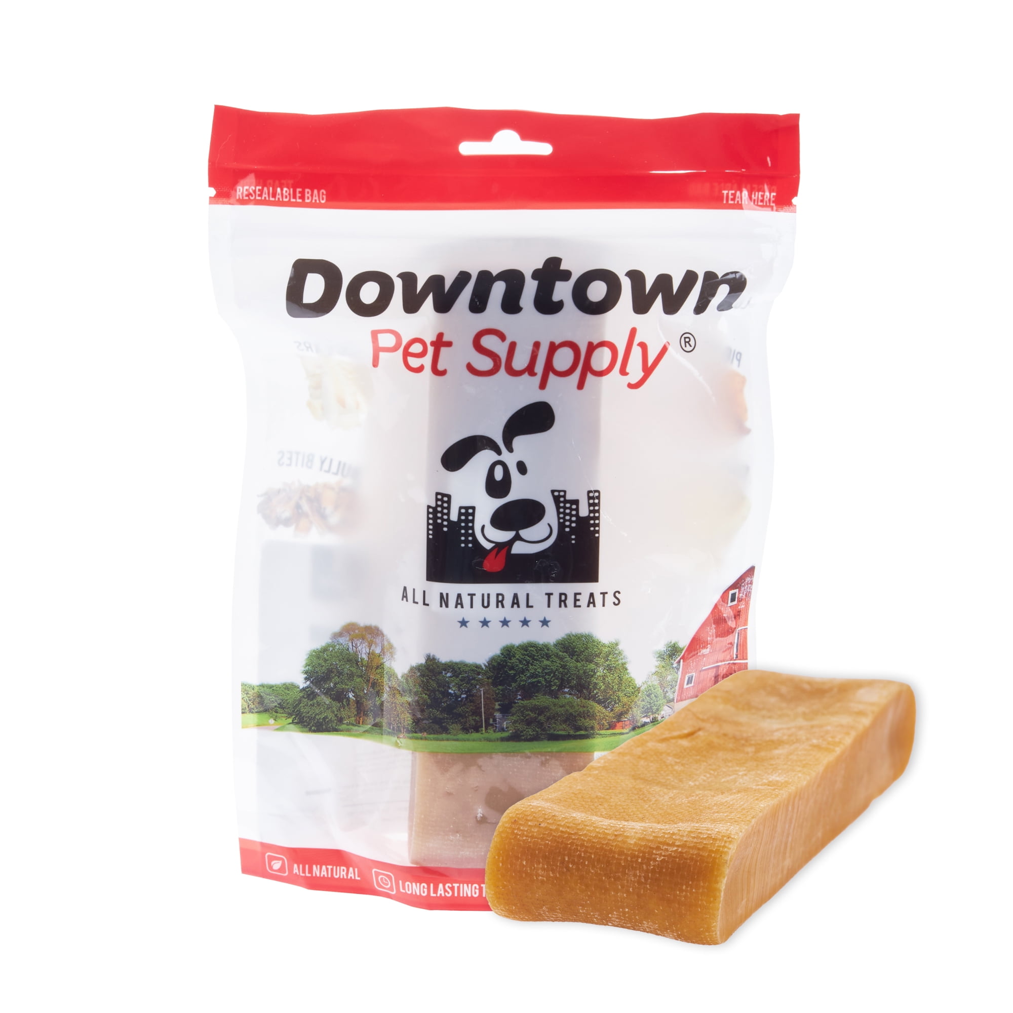 Downtown Pet Supply Bully Sticks For Dogs & Yak Chew Dog Treats 3 Pack Rawhide Free