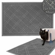 Downtown Pet Supply Cat Litter Mat 35" x 42" Grey Cat Mat For Litter Mat