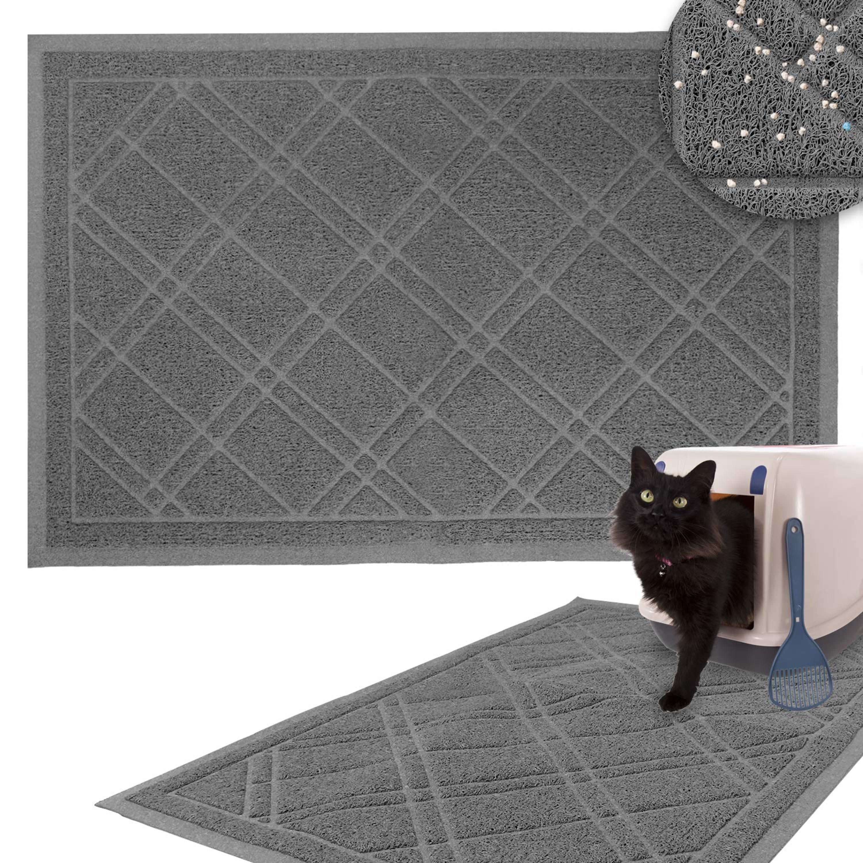 Pet Champion, 2Layer Sifting Cat Litter Mat, Black