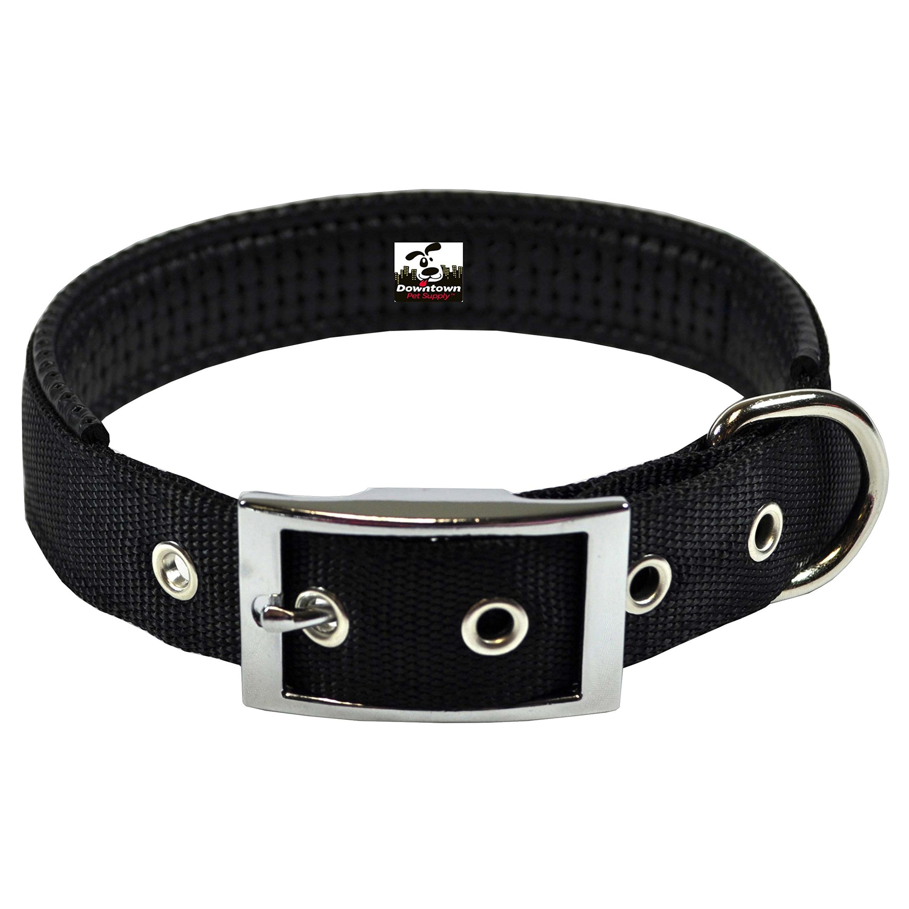 Downtown Pet Supply Dog Collars for Large Dogs Padded Dog Collar Black
