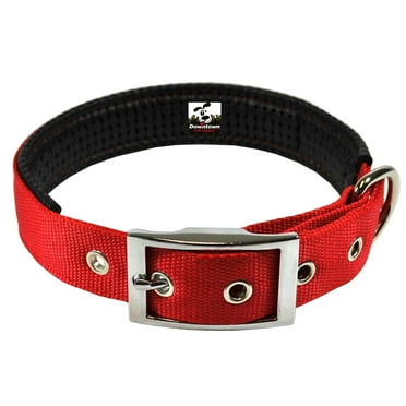 Downtown Pet Supply Dog Collars for Small Dogs Padded Dog Collar Red, S
