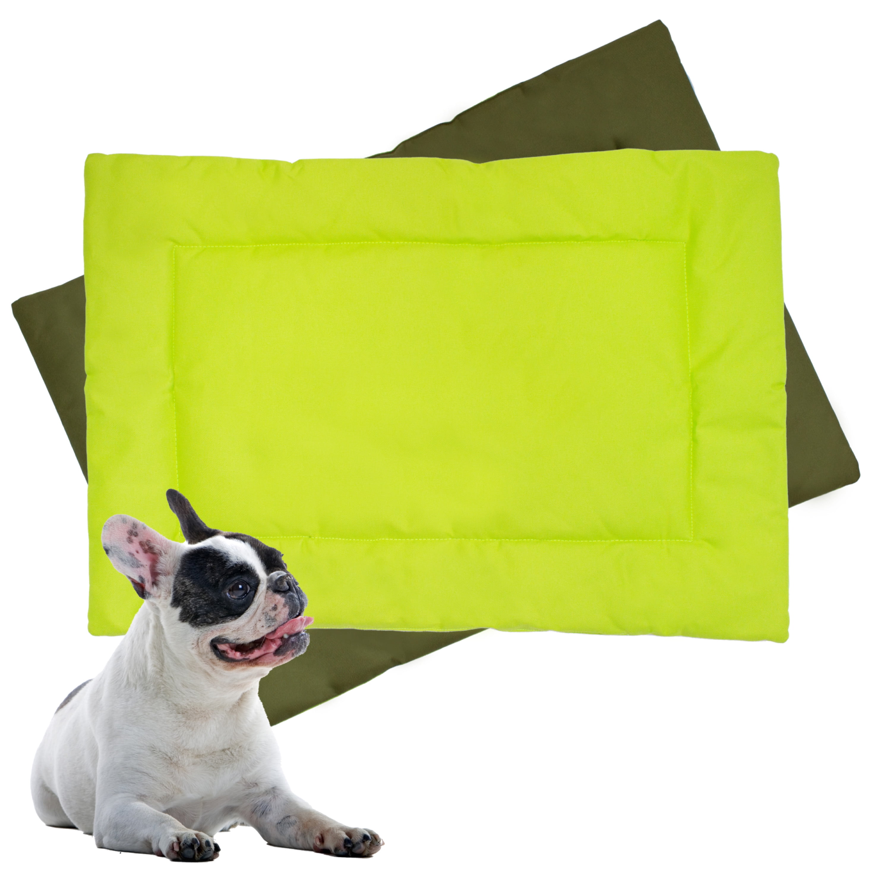 Downtown Pet Supply Dog Crate Mat, Waterproof Pet Bed, Dark/Light Green