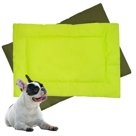 Downtown Pet Supply Dog Crate Mat, Waterproof Pet Bed, Dark/Light Green, S