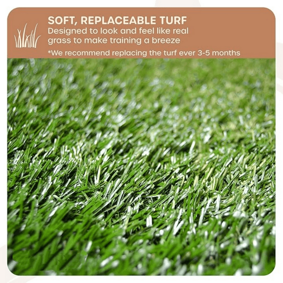 Downtown Pet Supply Dog Grass Pad with Tray, 20 x 25 - Outdoor and Indoor Potty System for Dogs with Replaceable Synthetic Grass Pee Turf - Portable and Waterproof Turf Dog Potty