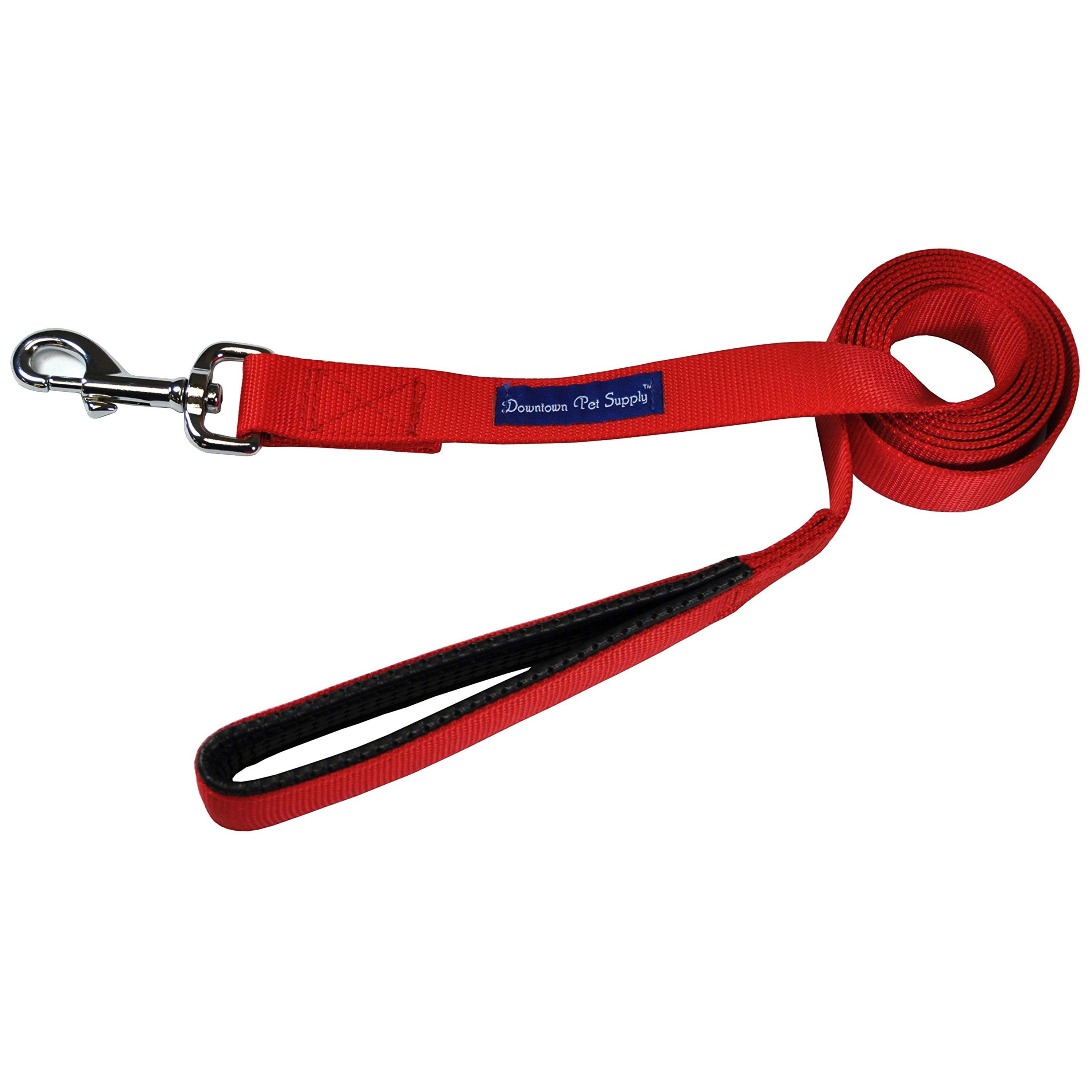 Downtown Pet Supply Dog Leash, Padded Handle, Red, 6' Dog Training