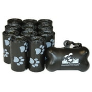 Downtown Pet Supply Dog Poop Bags, Free Poop Bag Holder, Black Paw Print, 220 Ct