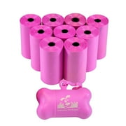 Downtown Pet Supply Dog Poop Bags with Free Poop Bag Holder, Pink, 180 Ct