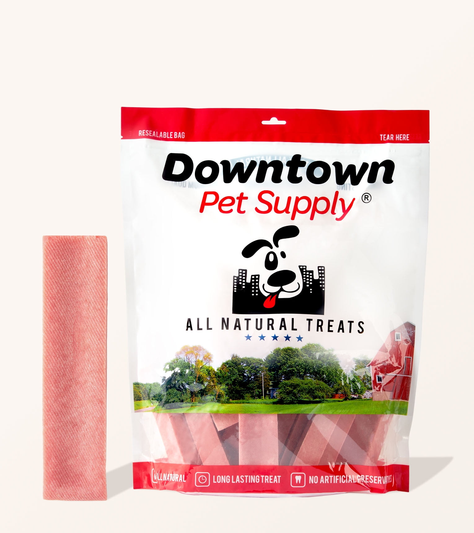 Downtown Pet Supply Himalayan Yak Chews, Dog Chew Sticks, Strawberry, 1 Lb