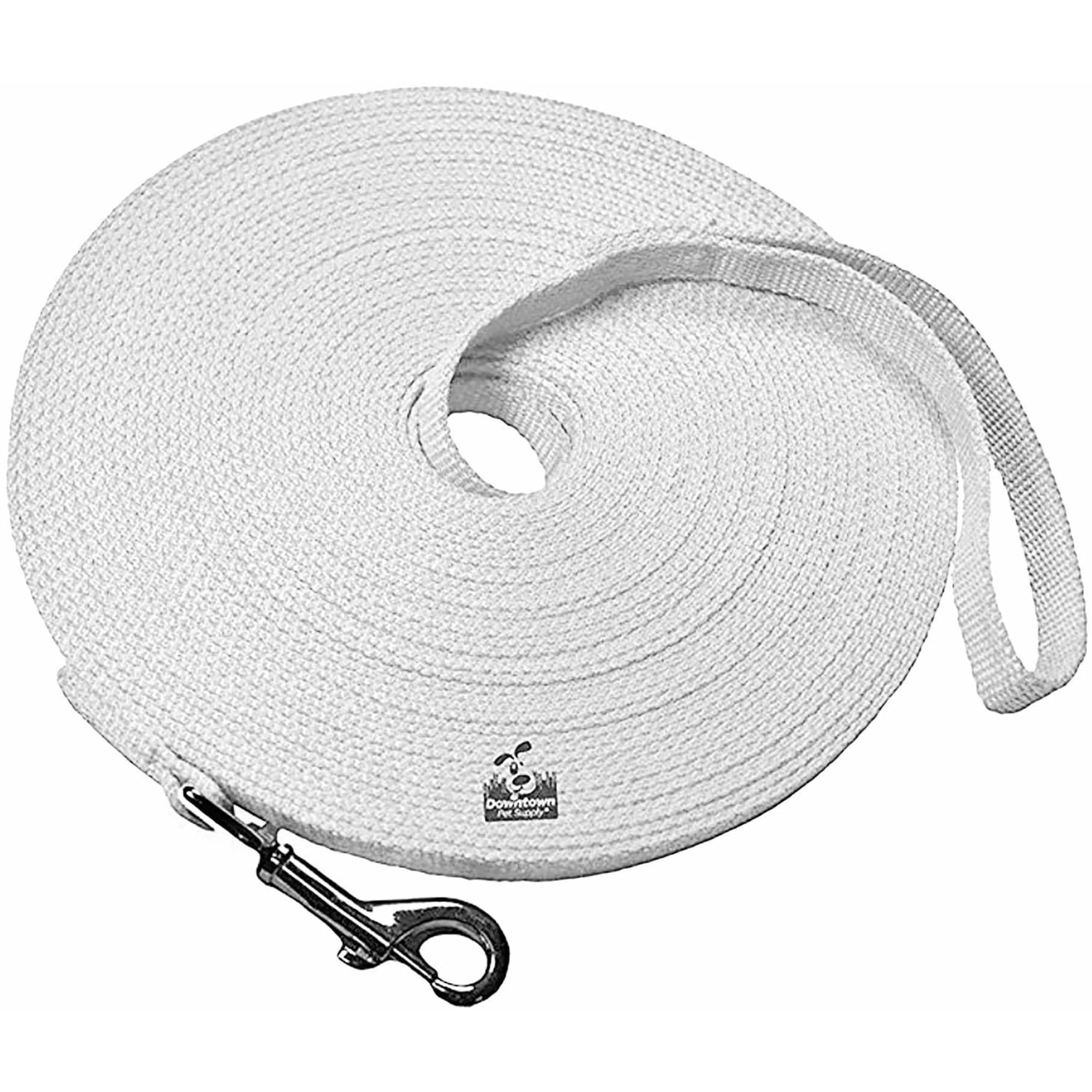 Downtown Pet Supply Long Lead Leash for Dog Training, Light Gray, 100' Dog Leash
