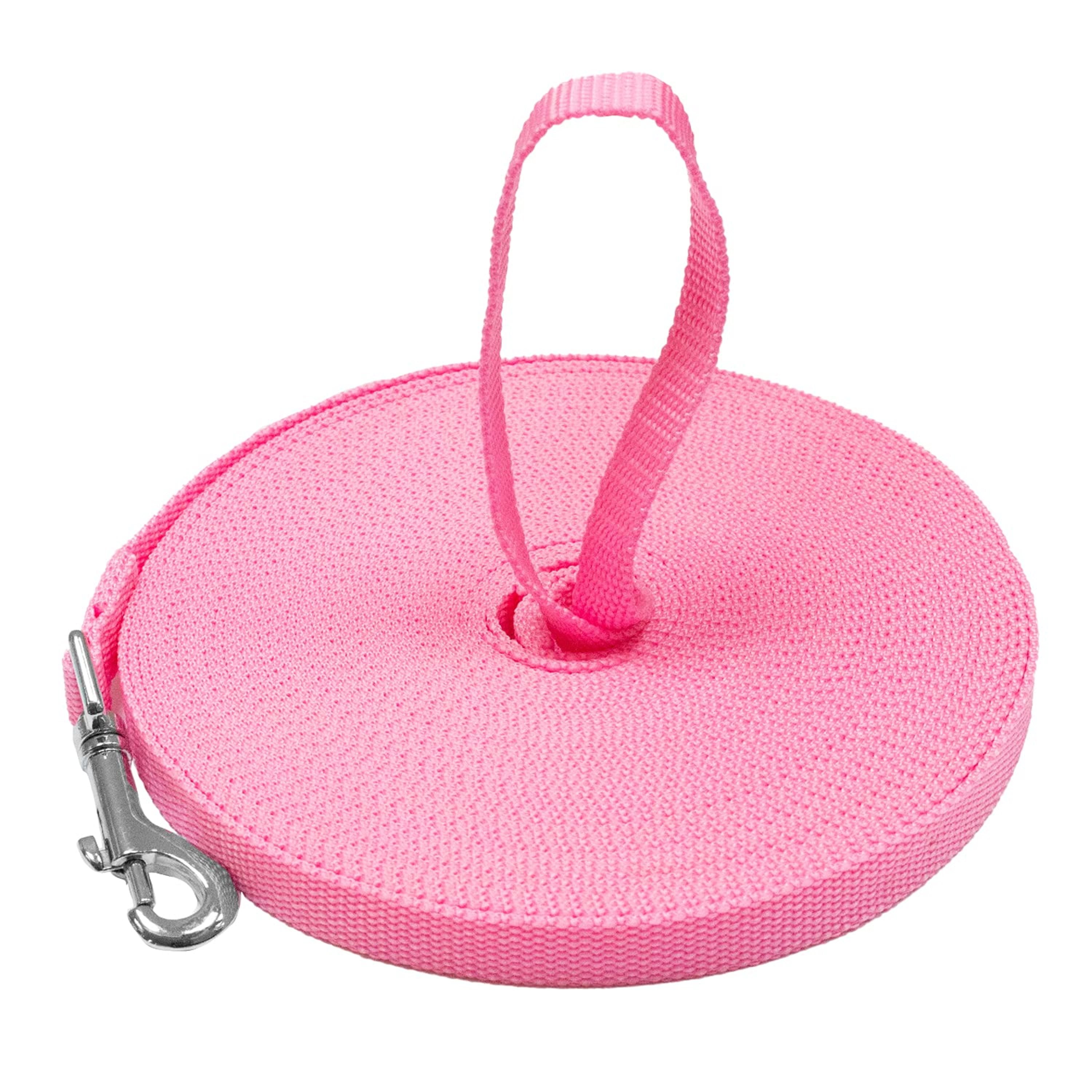 Downtown Pet Supply Long Lead Leash for Dog Training, Pink, 15' Dog