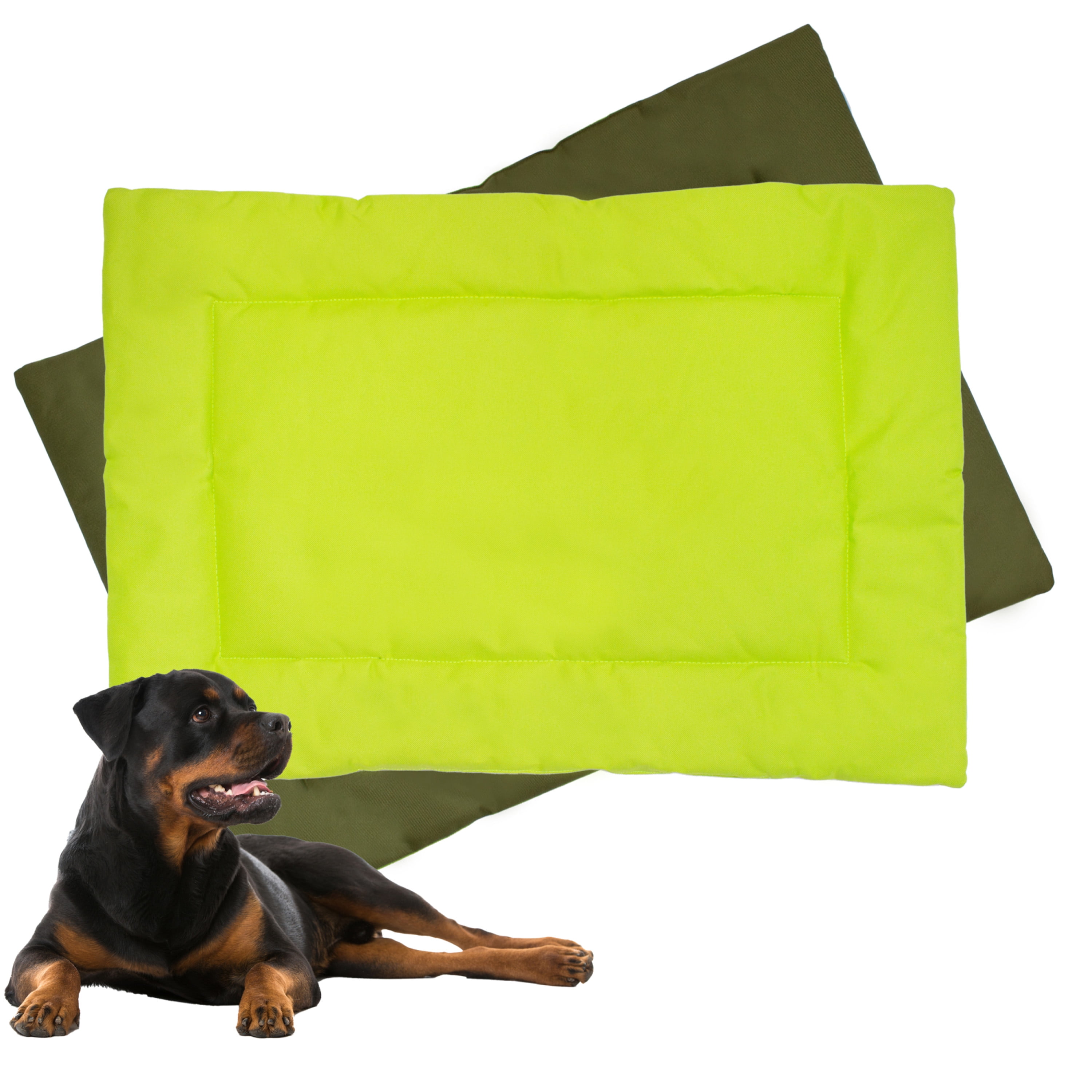 Downtown Pet Supply Waterproof Dog Crate Mat, Dark/Light Green, L
