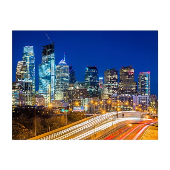 Downtown Philly - Philadelphia Pennsylvania Photography Unframed Wall Art Print 30 x 40 inches