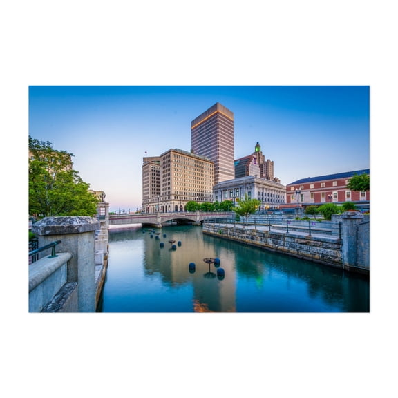 Downtown Riverfront - Providence Rhode Island Photography Unframed Wall Art Print 5 x 7 inches