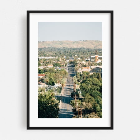 Downtown Riverside 03 - Riverside California Photography Cityscape Street Photography Scenic Landscape Palm Tree Vintage Black Framed Wall Art Print 5 x 7 inches