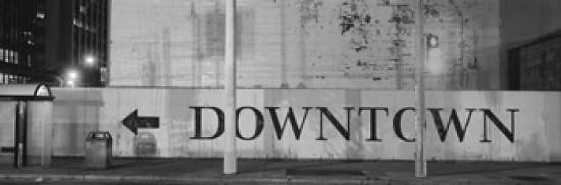 Downtown Sign Printed On A Wall San Francisco California USA Canvas Art - Panoramic Images (18 x 6)