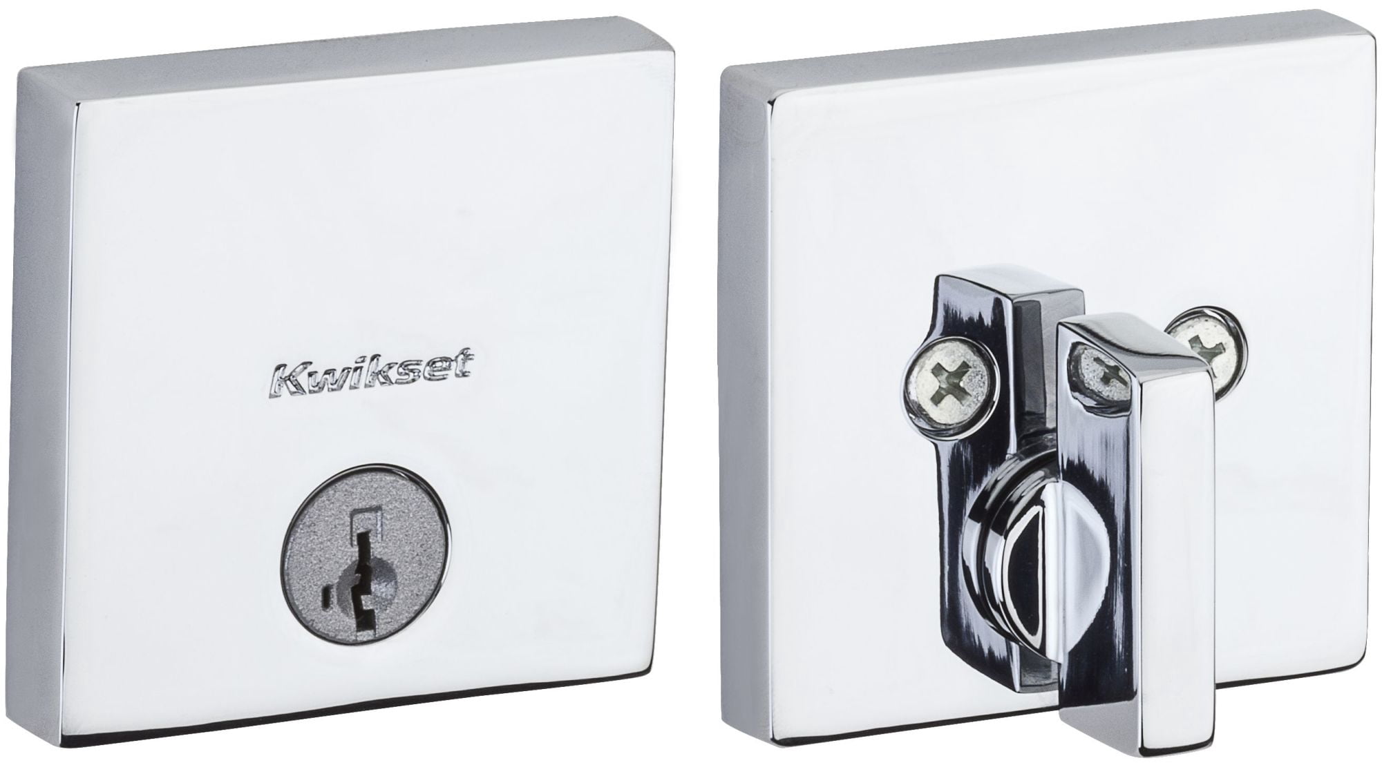 Kwikset Satin Nickel Downtown Square Rose Deadbolt - 92580-018 | Blain - View #10