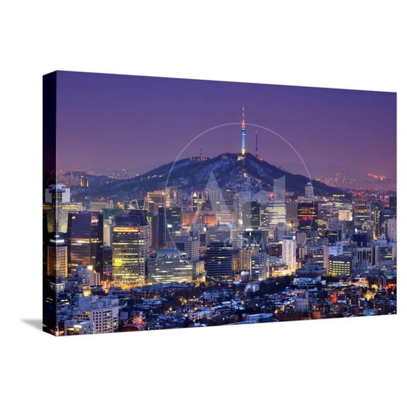 Downtown Skyline of Seoul, South Korea with Seoul Tower, Stretched Canvas Wall Art by SeanPavonePhoto Sold by Art.Com