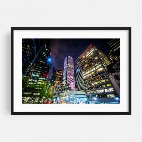 Downtown Toronto - Toronto Ontario Canada Photography Black Framed Wall Art Print 24 x 36 inches