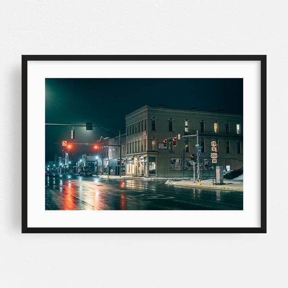 Downtown Warsaw - Warsaw New York Photography Black Framed Wall Art Print 20 x 30 inches