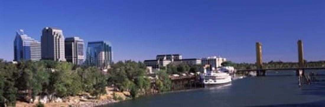 Downtown and Tower Bridge Sacramento CA USA Canvas Art - Panoramic Images (18 x 6)