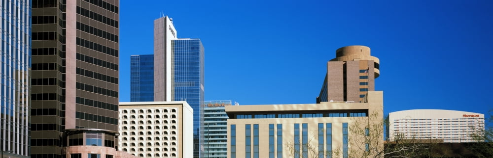 Downtown buildings of Phoenix Maricopa County Arizona USA Canvas Art - Panoramic Images (36 x 12)