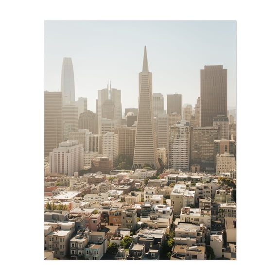 Downtown from Coit Tower 01 - San Francisco California Photography Unframed Wall Art Print 8 x 10 inches