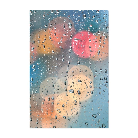 Downtown in the Rain 1 - Photography Abstract Water Moody Unframed Wall Art Print 4 x 6 inches