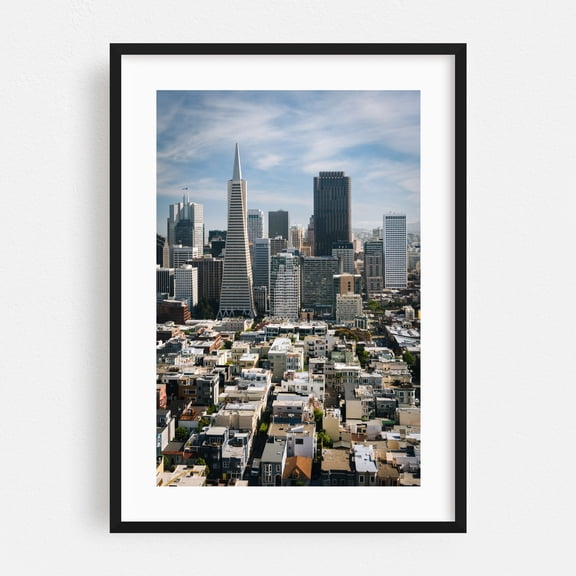 Downtown's Skyline 02 - San Francisco California Photography Cityscape Skyline Architecture Modern Art Travel Poster City Black Framed Wall Art Print 5 x 7 inches