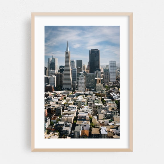 Downtown's Skyline 02 - San Francisco California Photography Cityscape Skyline Architecture Modern Art Travel Poster City Oak Framed Wall Art Print 5 x 7 inches