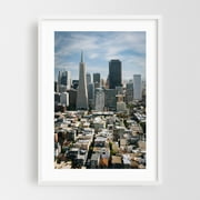 Downtowns Skyline 02 - San Francisco California Photography Cityscape Skyline Architecture Modern Art Travel Poster City White Framed Wall Art Print 5 x 7 inches