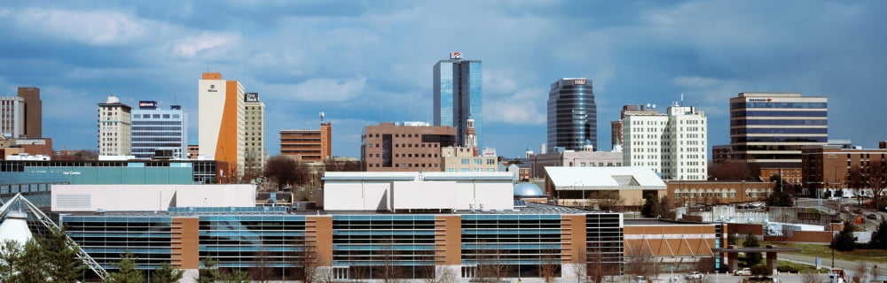 Downtown skyline Knoxville Tennessee USA Canvas Art - Panoramic Images (36 x 12)