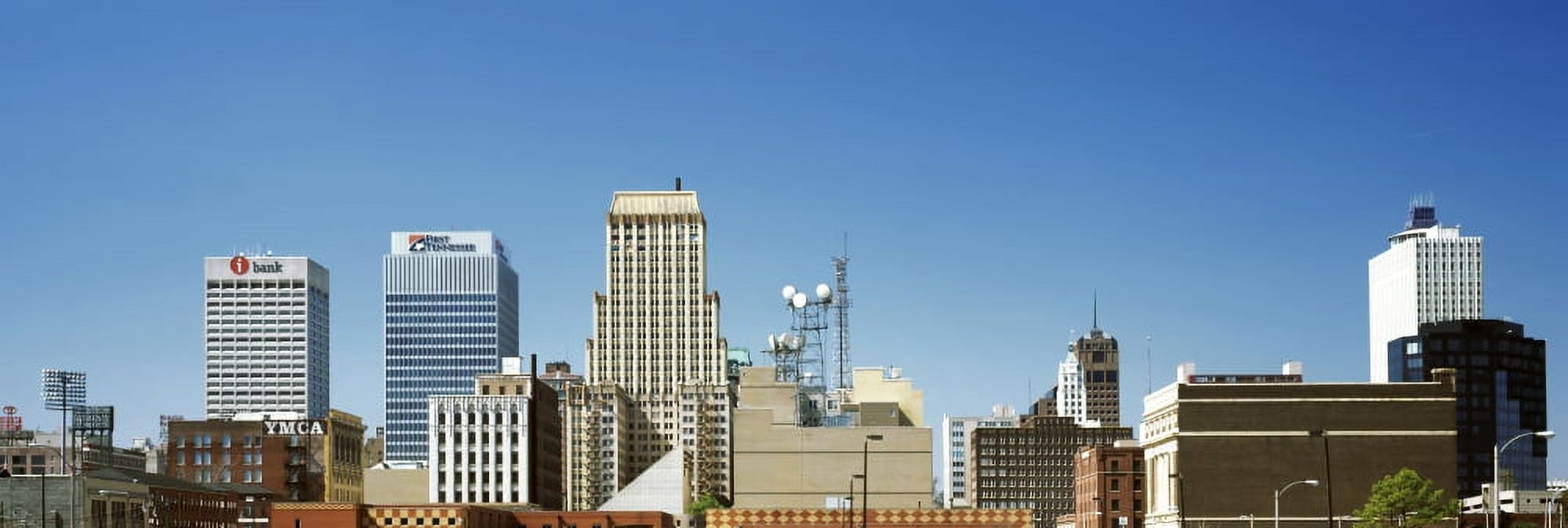 Downtown skyline Memphis Tennessee USA Canvas Art - Panoramic Images (36 x 12)