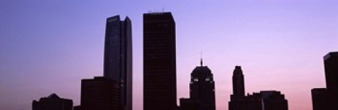 Downtown skyline at night Oklahoma City Oklahoma USA Canvas Art - Panoramic Images (18 x 6)