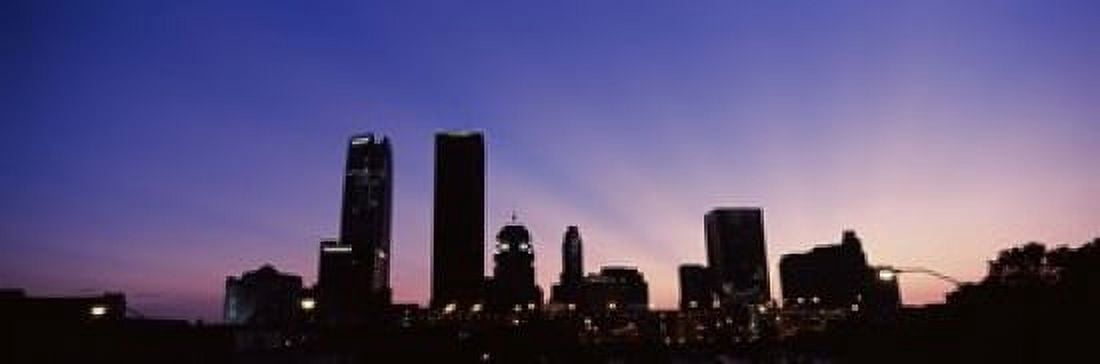 Downtown skyline at night Oklahoma City Oklahoma USA Canvas Art - Panoramic Images (18 x 6)