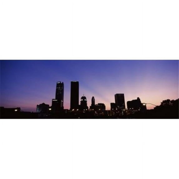 Downtown skyline at night Oklahoma City Oklahoma USA Poster Print by - 36 x 12
