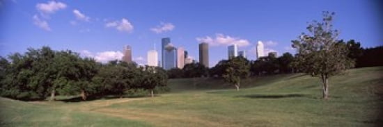 Downtown skylines viewed from a park Houston Texas USA Canvas Art - Panoramic Images (36 x 12)