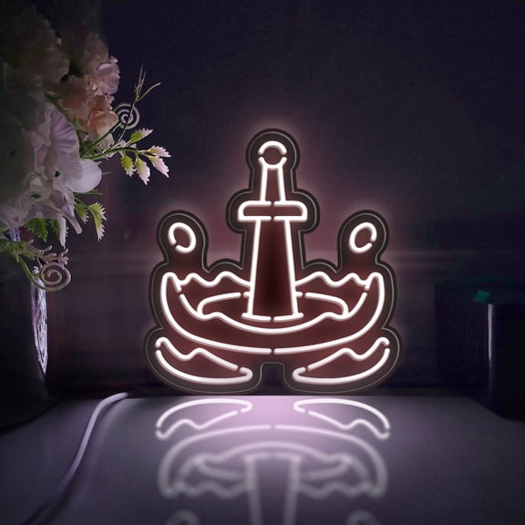 Downward Attack Sword Led Light Box, Dimmable Neon-Like Light Signs USB Power for Wall Decor Bedroom Decoration, Static Light (WxH) 16"x16"