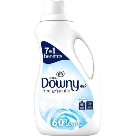 Downy 10048 Liquid Fabric Softener, Free & Sensitive, 60 Uses, 44 oz. - Quantity 1