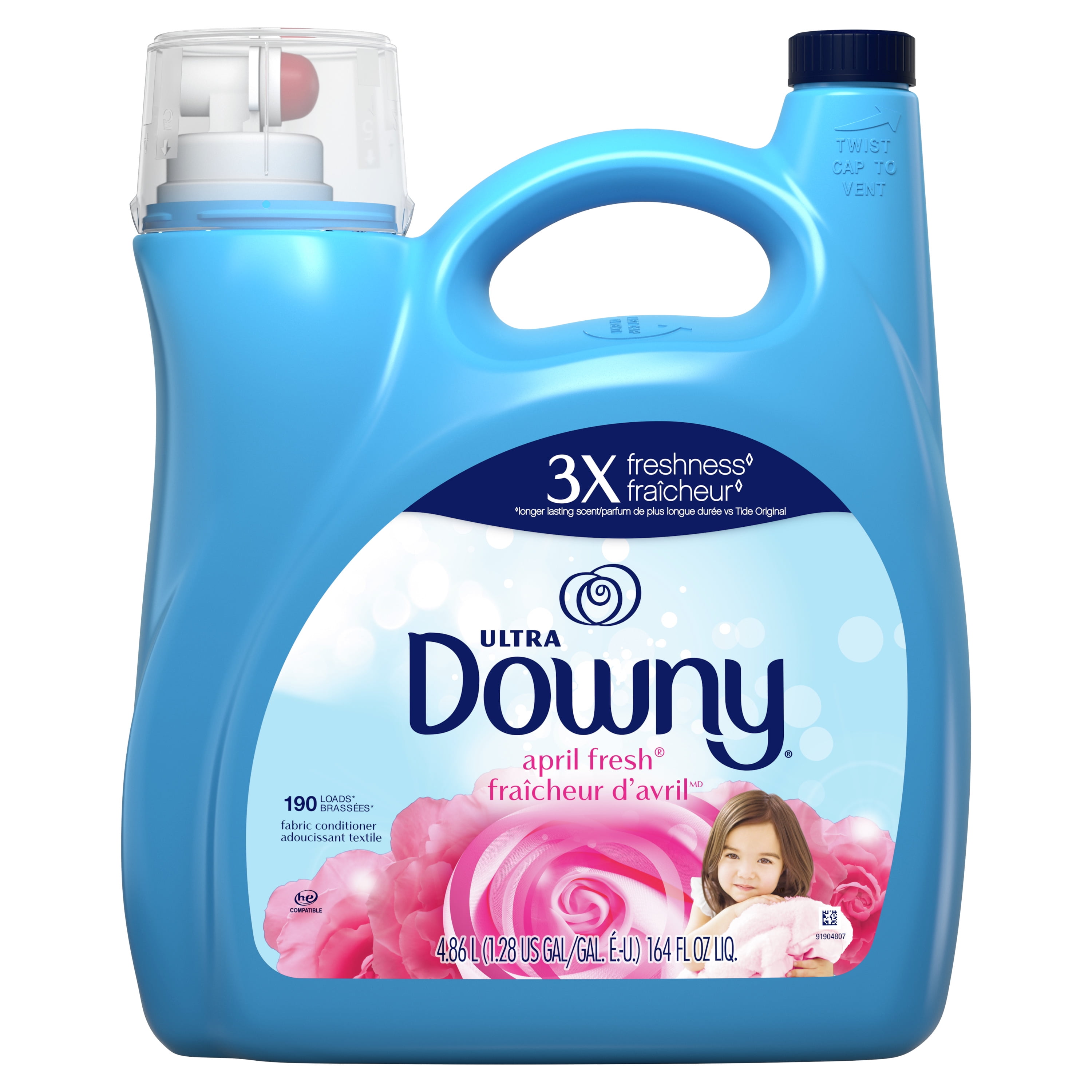 Downy April Fresh Liquid Fabric Conditioner, 164 fl oz, 190 Loads