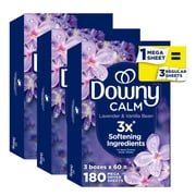 Downy CALM, Mega Dryer Sheets, Lavender and Vanilla Bean, 180 Count
