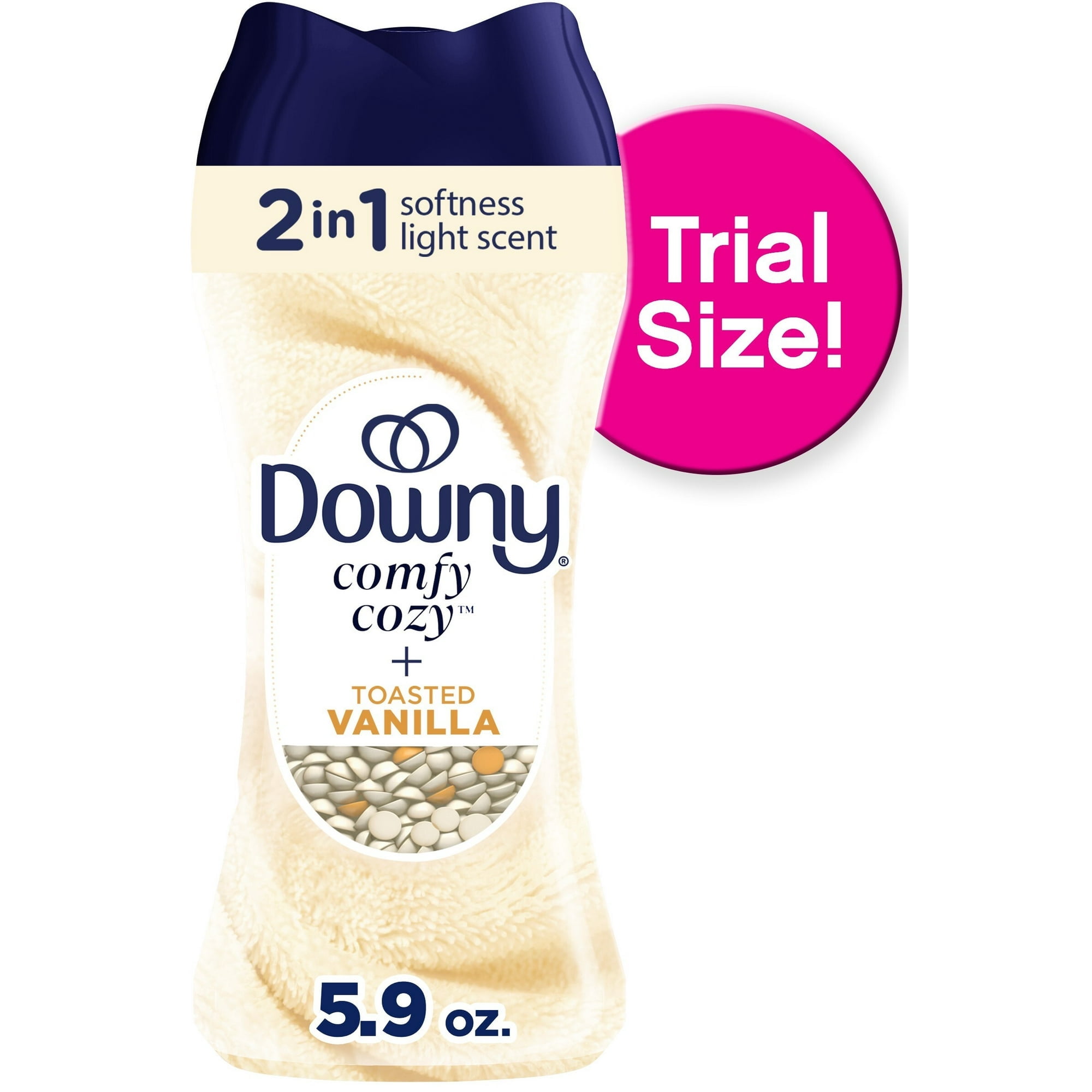 Downy Comfy Cozy In-Wash Laundry Scent Booster Beads, Toasted Vanilla Scent, 5.9 oz, Softness and Freshness (2 Pack)