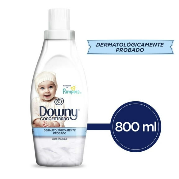 Downy Concentrado Suave y Gentil Baby-Safe Fabric Softener, Concentrated Formula, Bottle, 800ml (27.1 fl oz), 9 Count, 9 Pack
