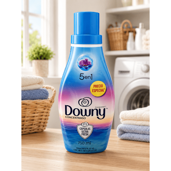 Downy Concentrated Fabric Softener, Ultra Fresh Capsules, 5-in-1 Formula, 750 mL (25.4 fl oz), 1 Pack