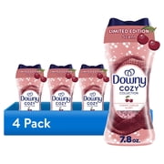 4 pack Downy Cozy Collection In-Wash Laundry Scent Booster Beads, Cherry Jubilee Scent, 7.8 oz