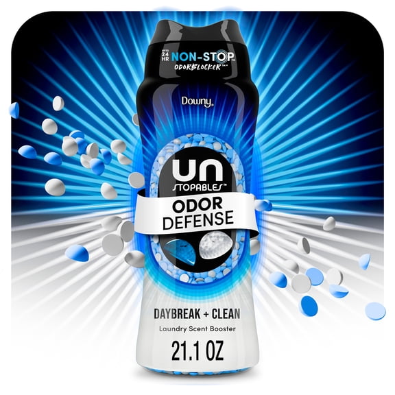Downy Laundry Scent Beads, Unstopables Fusions Odor Defense In-Wash Scent Booster, Daybreak & Clean Scent, 21.1 oz