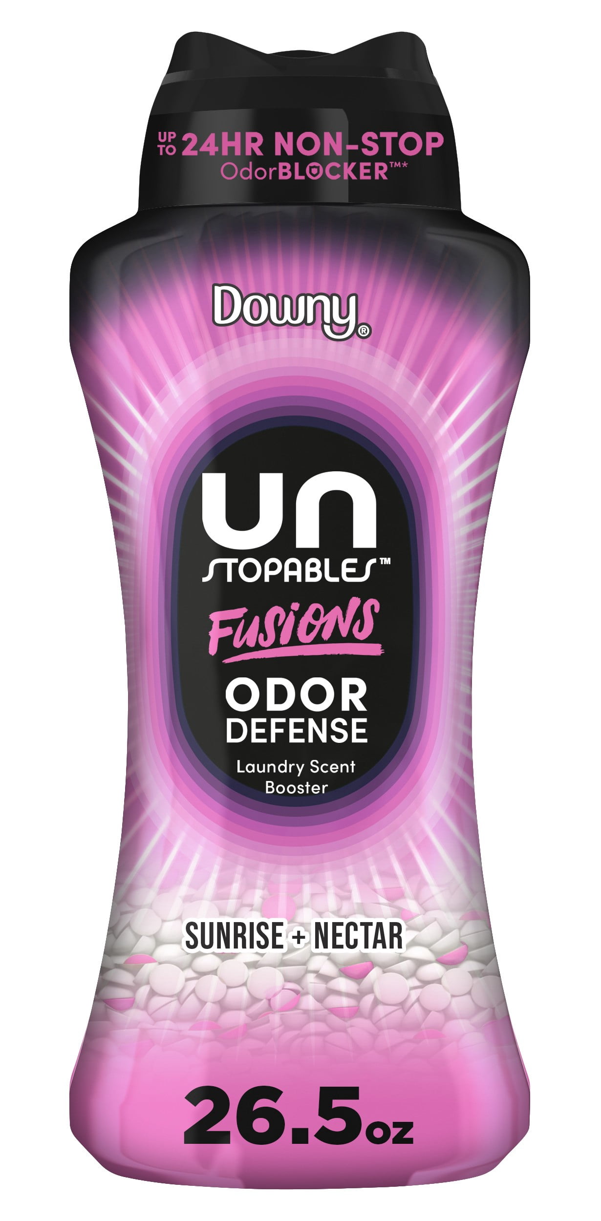 Downy Unstopables Fusions Odor Defense In-Wash Laundry Scent Booster Beads, Sunrise & Nectar Scent, 26.5 oz