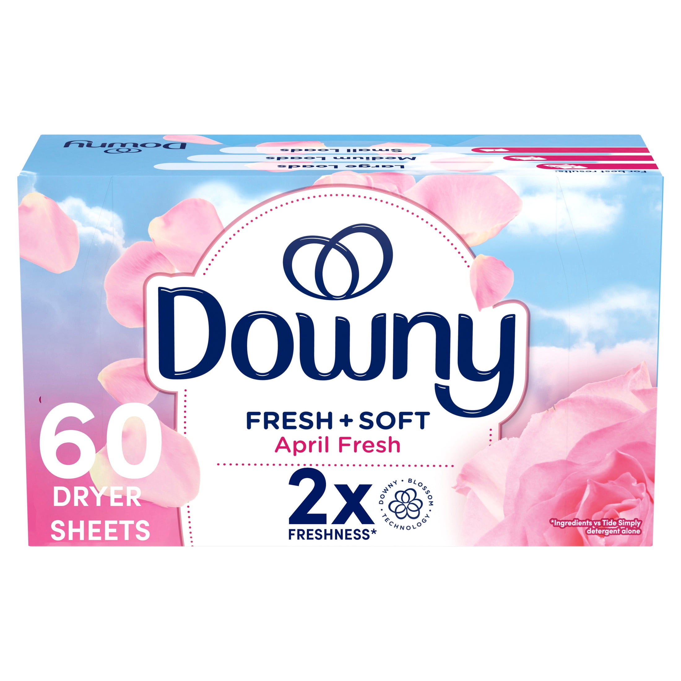 Downy Dryer Sheets, April Fresh, 60 Count