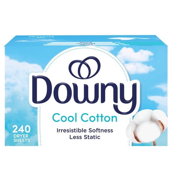 Downy Fabric Softener Dryer Sheets, Cool Cotton Scent, 240 Count