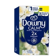 Downy CALM, Mega Dryer Sheets, White Tea & Bergamot, 55 Count